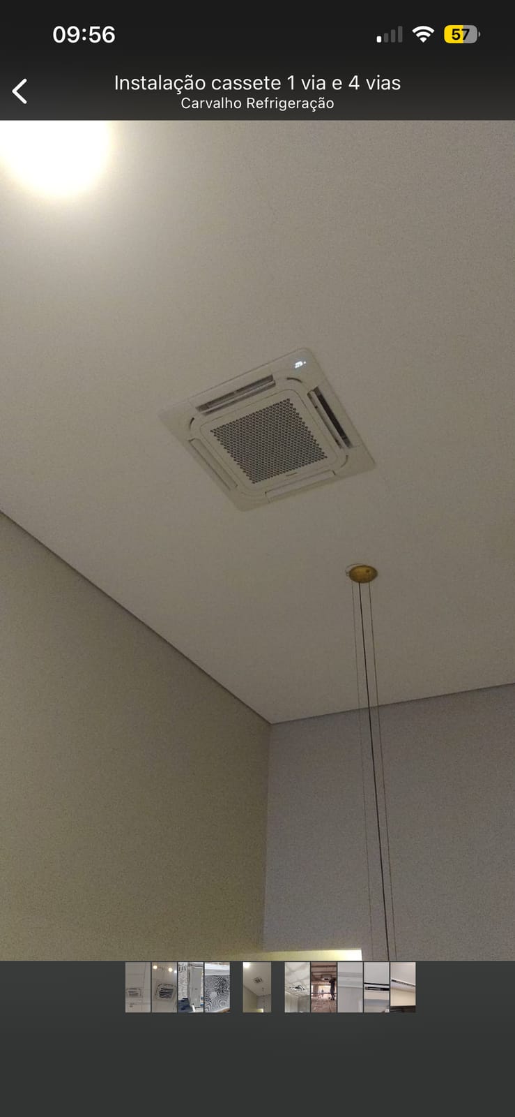 Instalação de ar modelo cassete de 4 vias